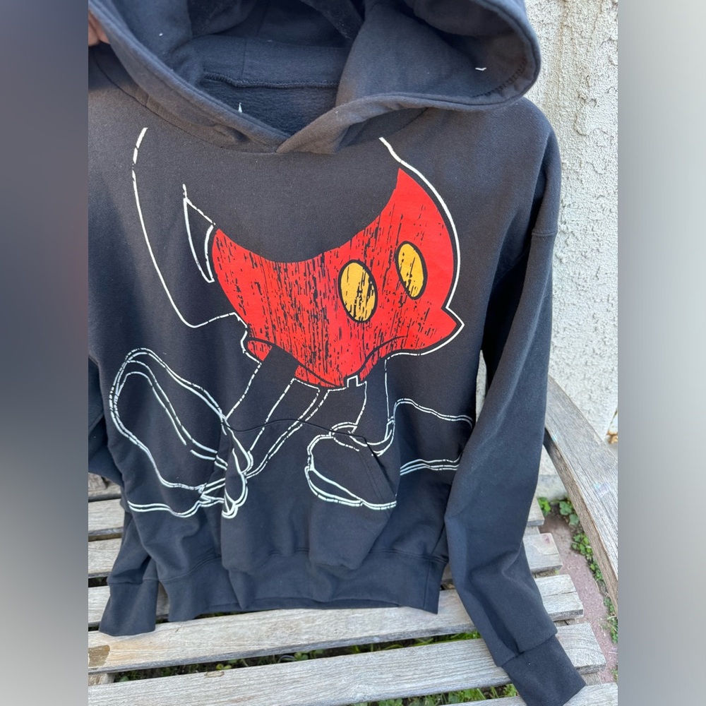 Disney Parks Mickey Mouse Hoodie w/ Ears medium black disneyland sweater pullove